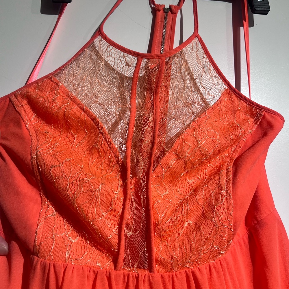 Gianni Bini Orange Lace Maxi Dress